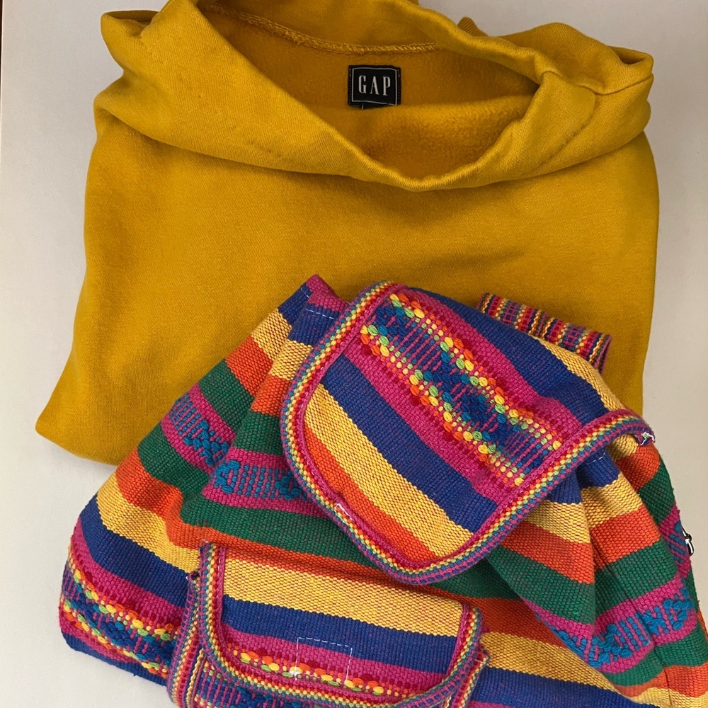 GAP Women's Golden Crew Neck Sweater and backpack bundle